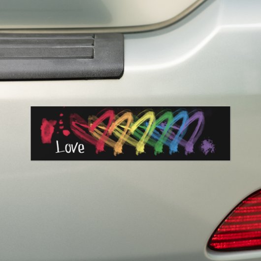 Rainbow Love Bumpersticker (Op auto)