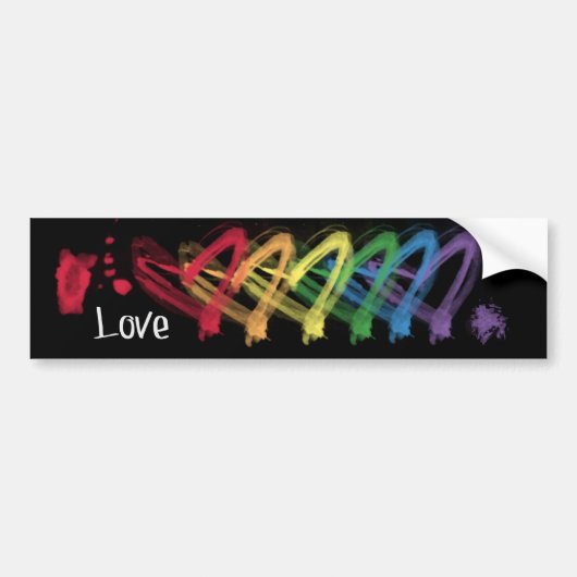 Rainbow Love Bumpersticker (Voorkant)