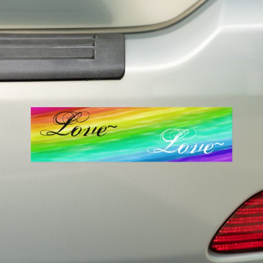 Rainbow Love Bumpersticker (Op auto)