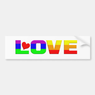 Rainbow Love bumpersticker