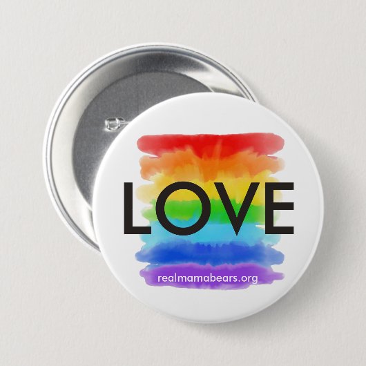 Rainbow Love Button (Voorkant /achterkant)