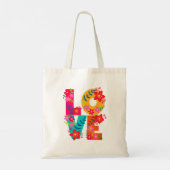 Rainbow Love Canvas tas (Achterkant)