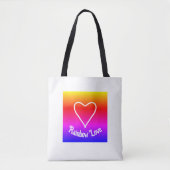 Rainbow Love Canvas tas Colorful (Voorkant)