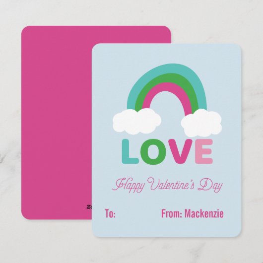 Rainbow Love Childrens Classroom Valentijn Feestdagenkaart (Voorkant / Achterkant)