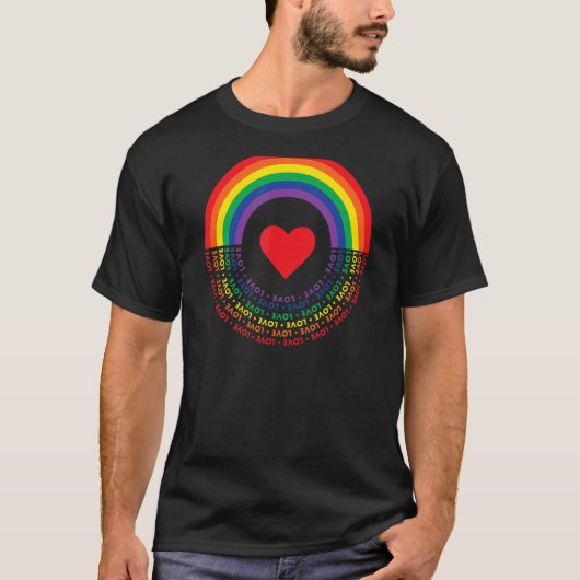 Rainbow Love Circle All Inclusive Community Accep T-shirt (Voorkant)
