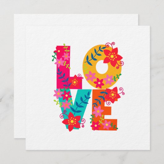 Rainbow Love Flat Kaart (Voorkant / Achterkant)