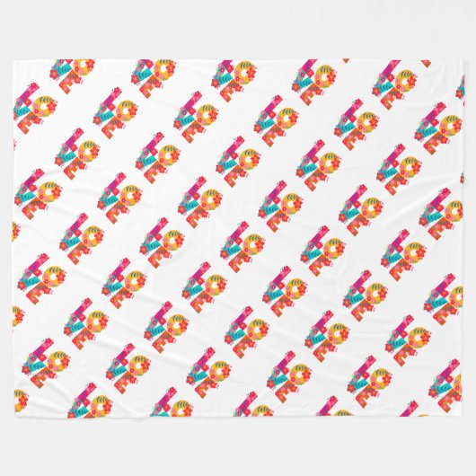 Rainbow Love Fleece Deken (Voorkant (Horizontaal))