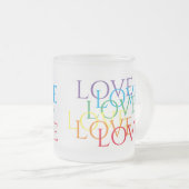 RAINBOW LOVE Frosted Glass Mok (Voorkant rechts)