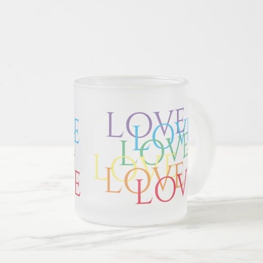 RAINBOW LOVE Frosted Glass Mok (Voorkant rechts)