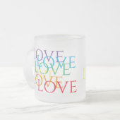 RAINBOW LOVE Frosted Glass Mok (Voorkant links)
