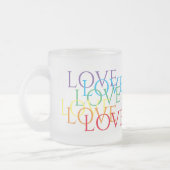 RAINBOW LOVE Frosted Glass Mok (Links)