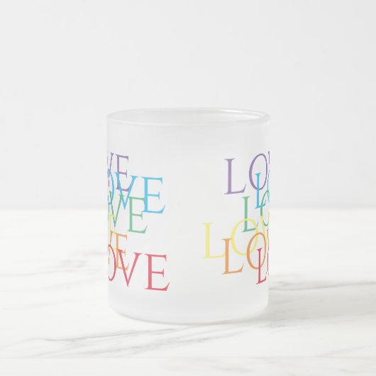RAINBOW LOVE Frosted Glass Mok (Center)