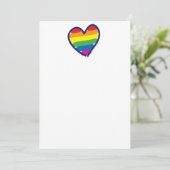 Rainbow Love Gay Pride Heart Kaart (Staand voorkant)