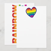 Rainbow Love Gay Pride Heart Kaart (Voorkant / Achterkant)