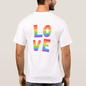 Rainbow LOVE Gay Pride LGBTQ, dubbelzijdig afdrukk T-shirt (Achterkant)