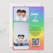 Rainbow Love - Gay Wedding Fotouitnodiging Kaart (Achterkant)