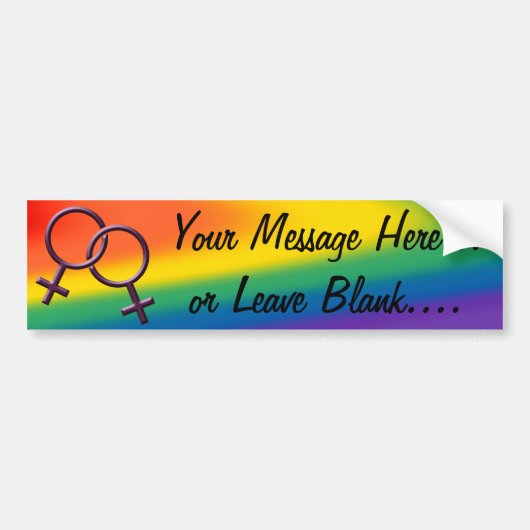 Rainbow Love Gift, Bumpersticker van de Gay Pride  (Voorkant)