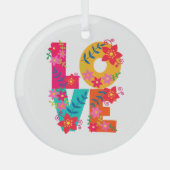 Rainbow Love Glas Ornament (Voorkant)