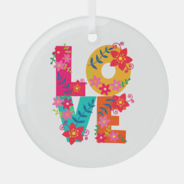 Rainbow Love Glas Ornament