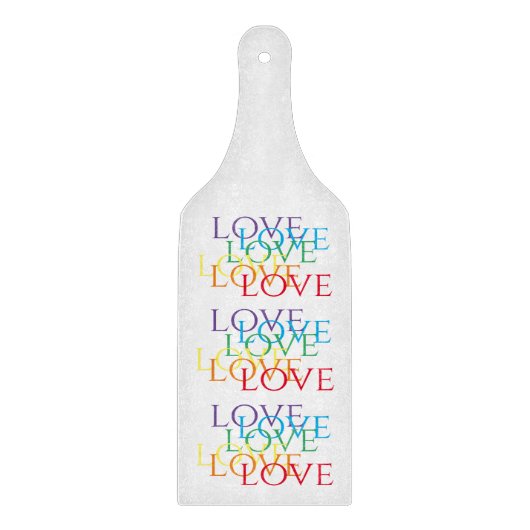 RAINBOW LOVE Glass Cutting Board Paddle Snijplank (Voorkant)