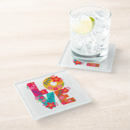 Rainbow Love Glazen Onderzetter