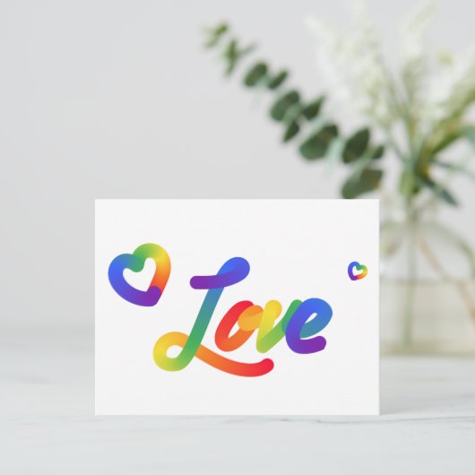 Rainbow Love Gradient Briefkaart (Staand voorkant)
