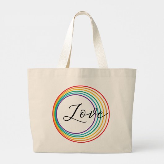 Rainbow Love Grote Tote Bag (Achterkant)