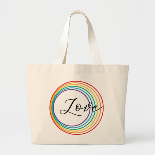 Rainbow Love Grote Tote Bag (Voorkant)