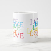 RAINBOW LOVE Grote Witte Mok (Voorkant)