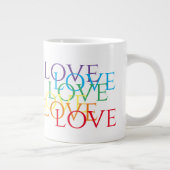 RAINBOW LOVE Grote Witte Mok (Rechts)