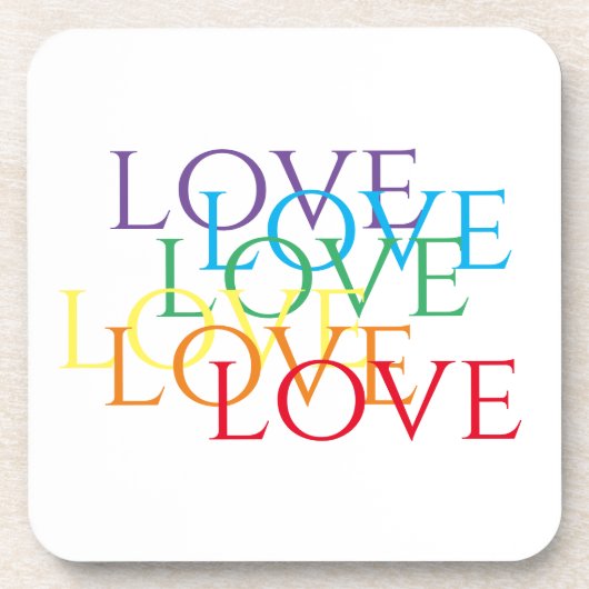 RAINBOW LOVE Hard Plastic Onderzetters (Voorkant)