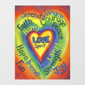 Rainbow Love Heart Art Decoration Window Cling Raamsticker (Vel)