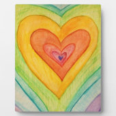 Rainbow Love Heart Art Print Plaques Fotoplaat (Voorkant)
