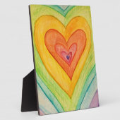 Rainbow Love Heart Art Print Plaques Fotoplaat (Zijkant)