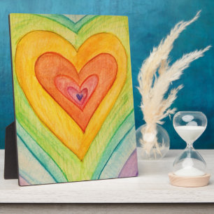 Rainbow Love Heart Art Print Plaques Fotoplaat