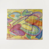 Rainbow Love Heart Art Tapestry Wall Hanging Wandkleed (Voorkant (horizontaal))