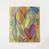 Rainbow Love Heart Art Tapestry Wall Hanging Wandkleed (Voorkant)