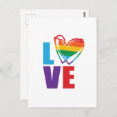 Rainbow Love Heart Briefkaart (Voorkant / Achterkant)