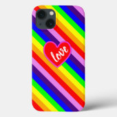 Rainbow Love Heart Classic Pride Dynamic Stripes Case-Mate iPhone Case (Achterkant)