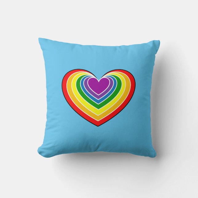 Rainbow Love Heart Sierkussen (Voorkant)