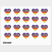 Rainbow Love Heart stickers, LBGT Hart Sticker (Vel)