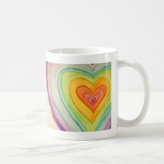 Rainbow Love Hearts Art Coffee Mok Cup