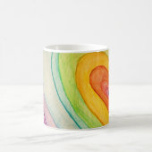 Rainbow Love Hearts Art Coffee Mok Cup (Center)