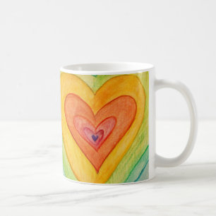 Rainbow Love Hearts Art Coffee Mok Cup