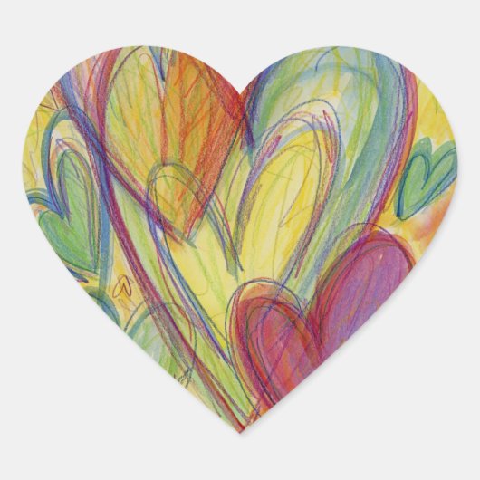Rainbow Love Hearts Art Custom Decal Stickers (Voorkant)