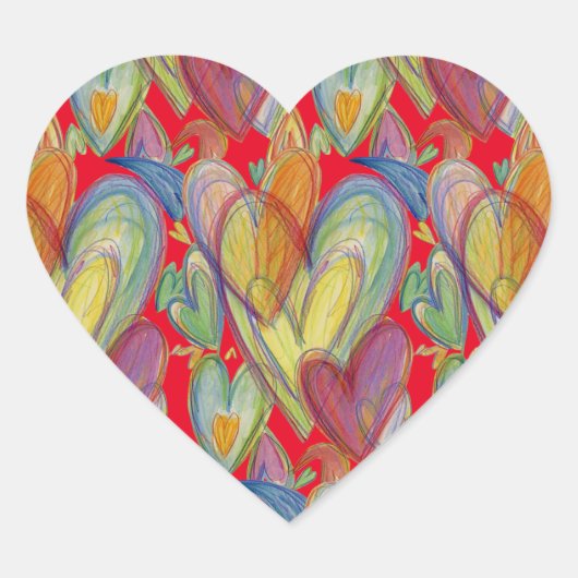 Rainbow Love Hearts Art Custom Sticker Decals (Voorkant)