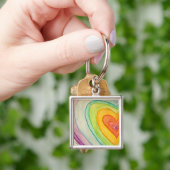 Rainbow Love Hearts Art Inspirerend Sleutelhanger (Hand)
