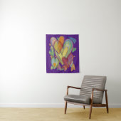 Rainbow Love Hearts Art Tapestry Wall Hangings Wandkleed (In situ)