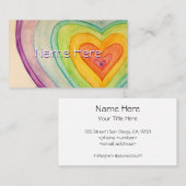 Rainbow Love Hearts Art Visitekaartje (Voorkant / Achterkant)