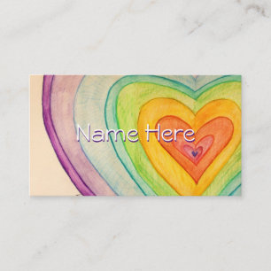 Rainbow Love Hearts Art Visitekaartje